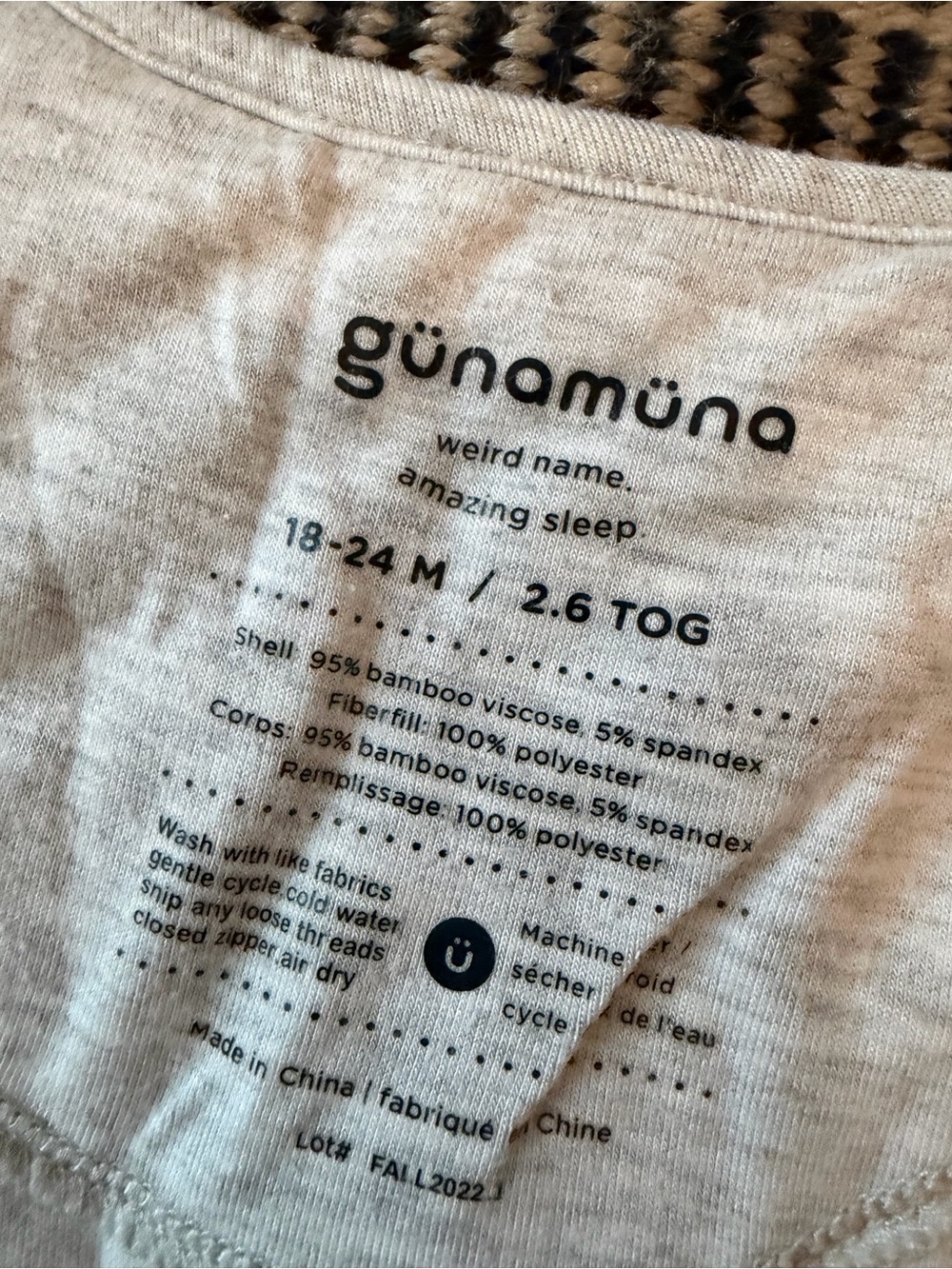 günamüna Kids Sleep Bag - Cream (18-24M)
